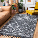 Safavieh Pro Lux Shag 436 Rug, PLX436 - Dark Grey / Ivory