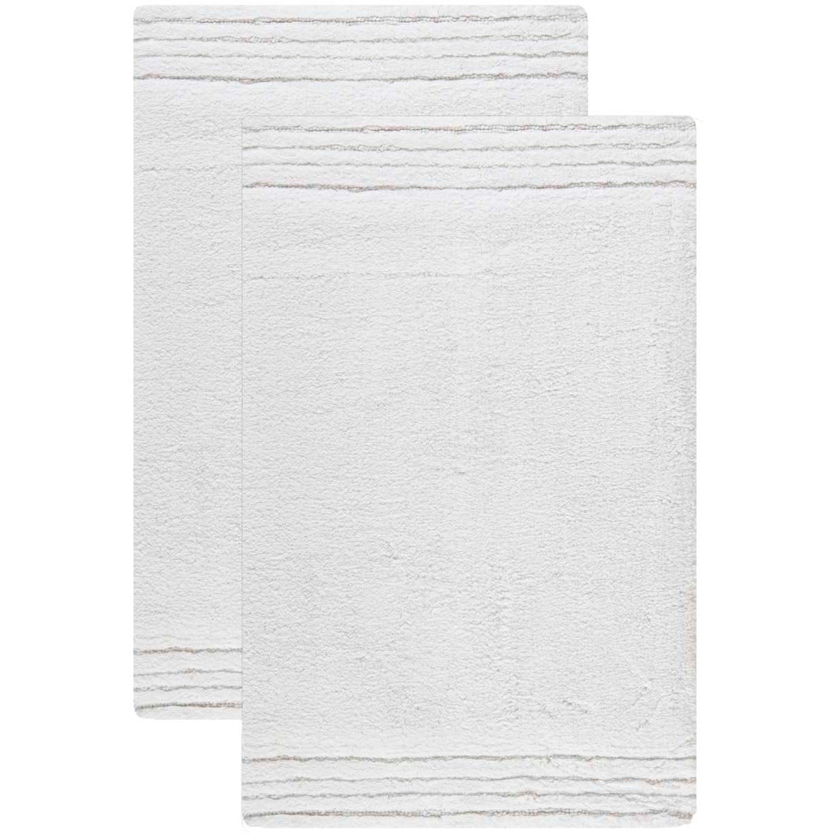 Safavieh Pencil Stripe Bathmat 621 Rug, PMB621 (Set of 2) - White