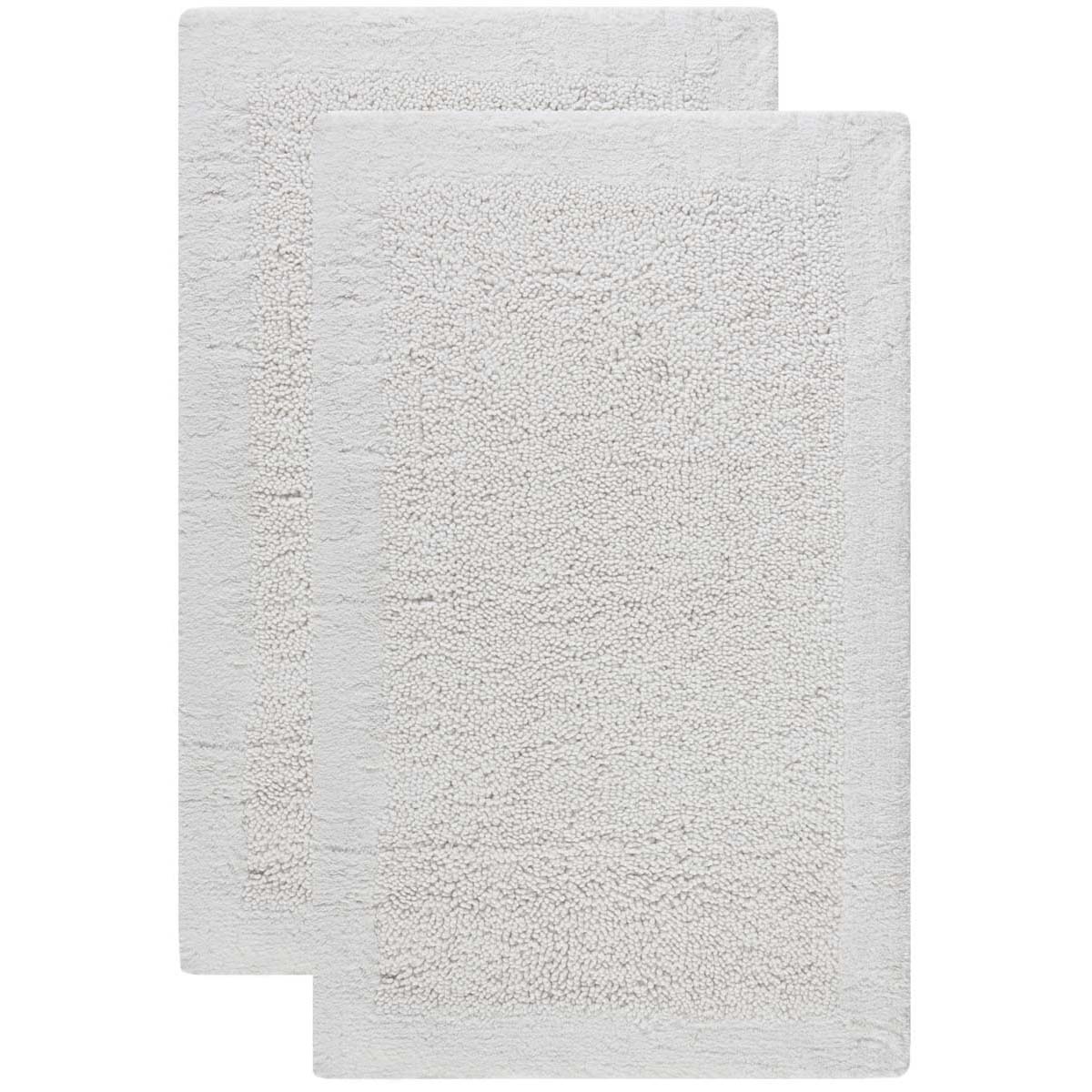 Safavieh Shadow Plush Bathmat 623 Rug, PMB623 (Set of 2) - White