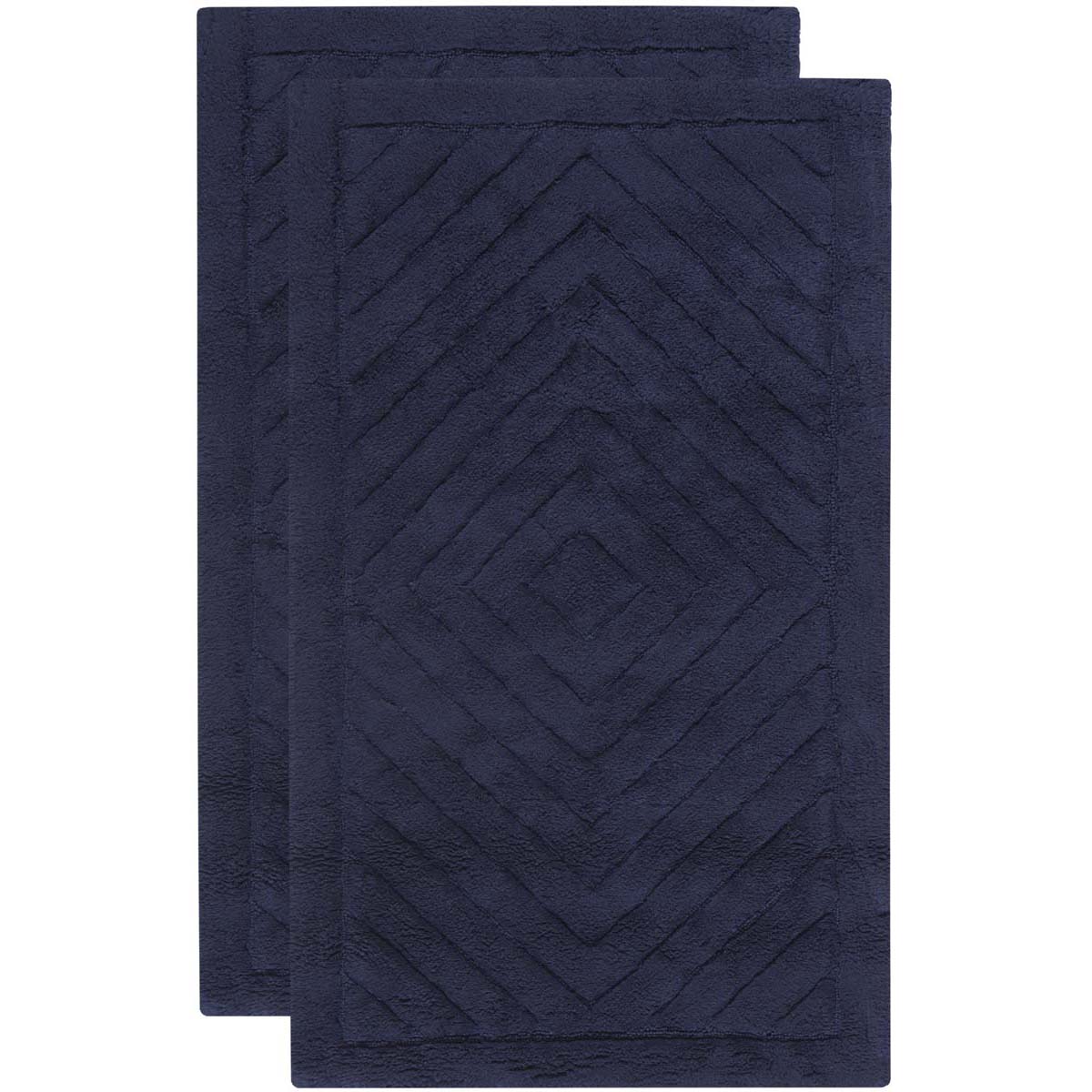 Safavieh Marquis Diamond Bathmat 635 Rug, PMB635 (Set of 2) - Navy