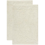 Safavieh Vine Scroll Bathmat 637 Rug, PMB637 (Set of 2) - Natural