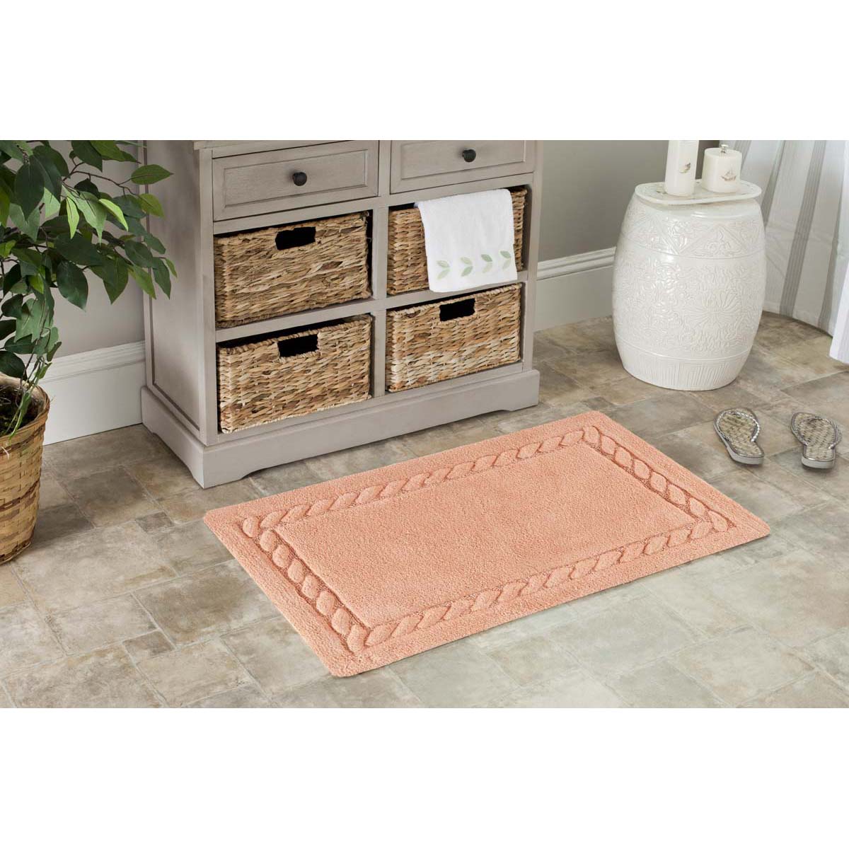 Safavieh Cable Plush Bathmat 640 Rug, PMB640 (Set of 2)