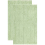 Safavieh Spa Stripe Tufted Bathmat  720 Rug, PMB720 (Set of 2) - Light Green