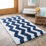 Safavieh Chevron Tufted Bathmat 727 Rug, PMB727 (Set of 2) - Pearl Grey