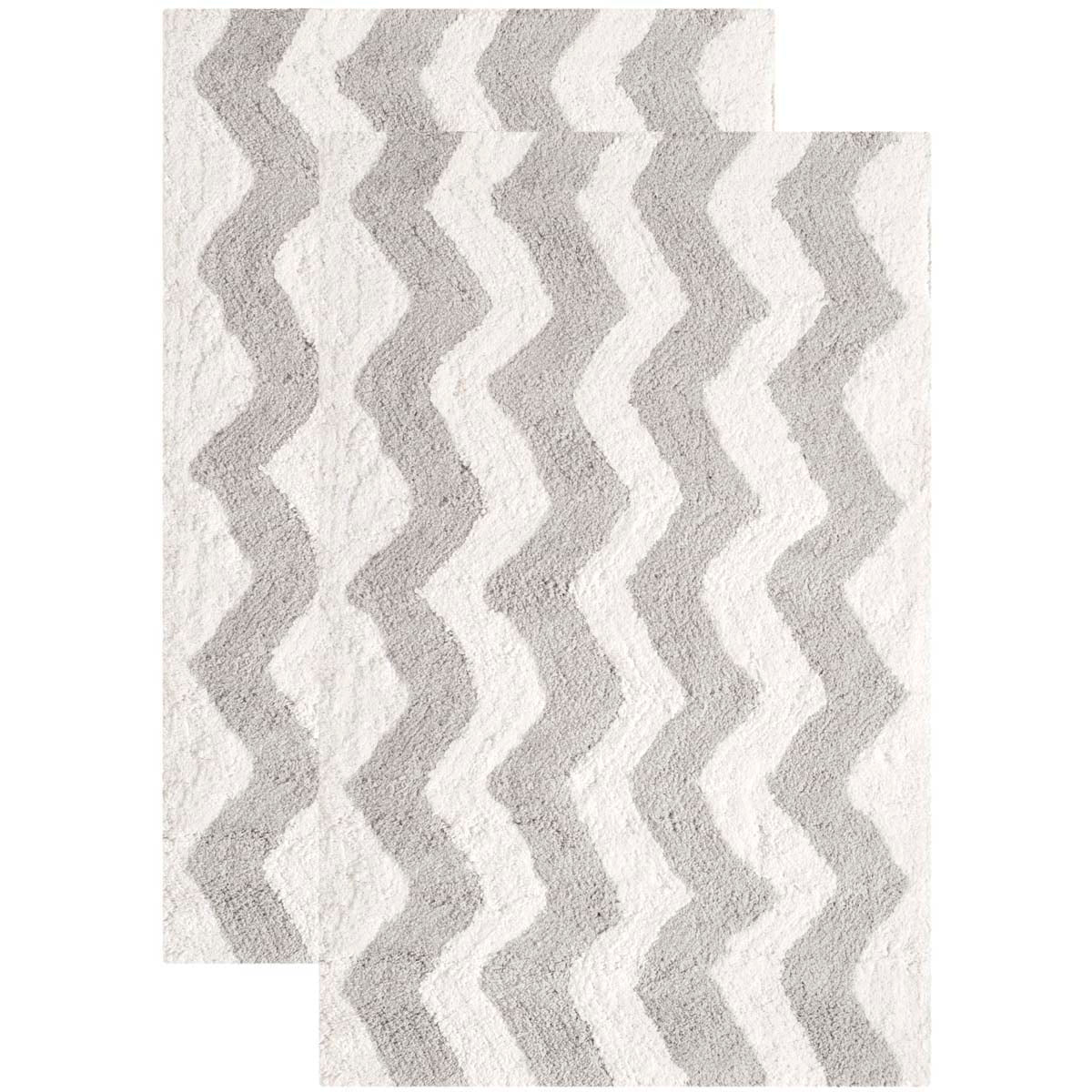 Safavieh Chevron Tufted Bathmat 727 Rug, PMB727 - Pearl Grey