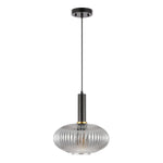 Safavieh Zeon 12 Inch Pendant , PND4150 - Smoke Grey / Black