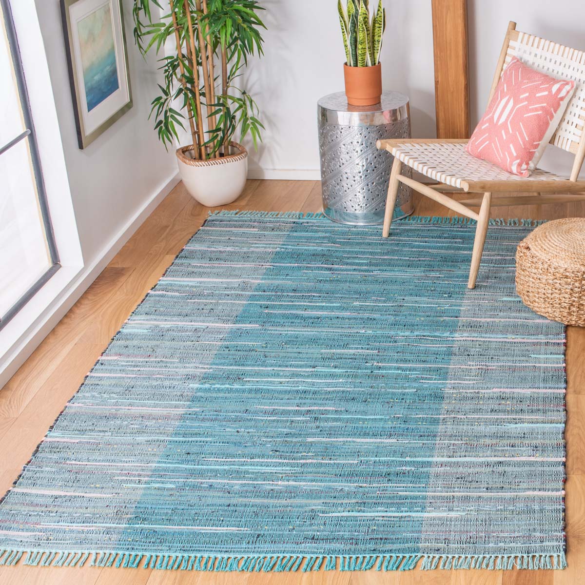 Safavieh Rag 122 Rug, RAR122 - Light Blue / Grey