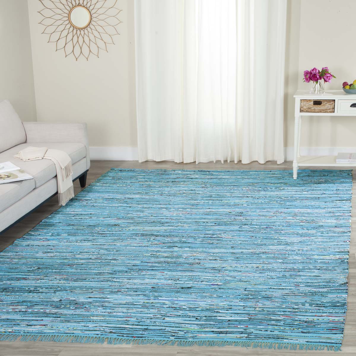 Safavieh Rag 125 Rug, RAR125 - Turquoise / Multi