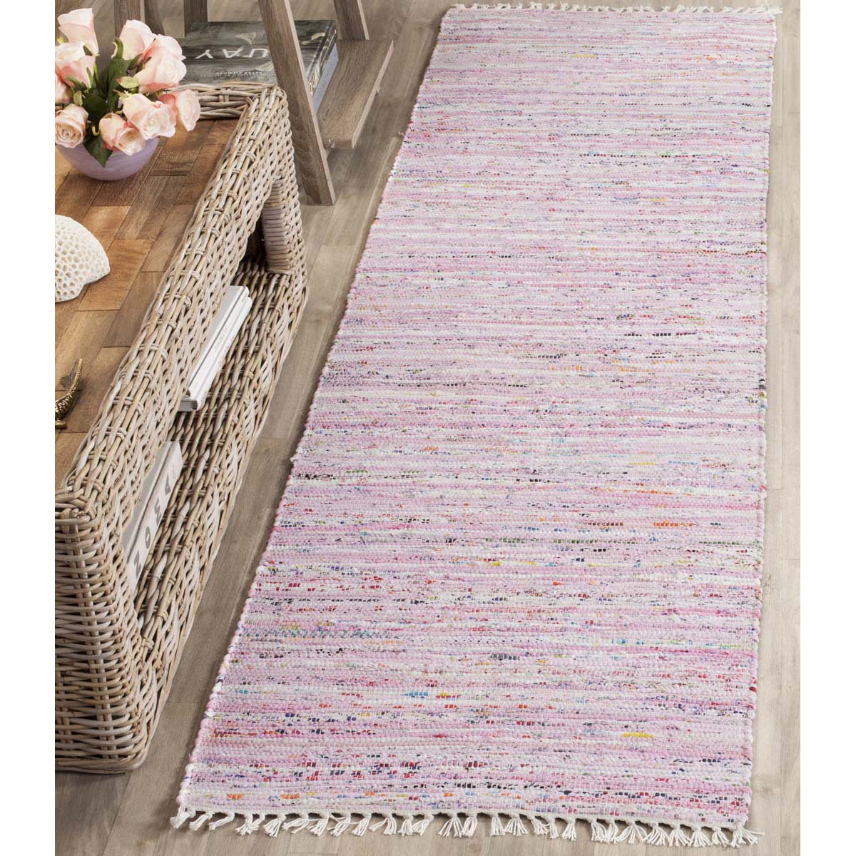 Safavieh Rag 125 Rug, RAR125 - Light Pink / Multi