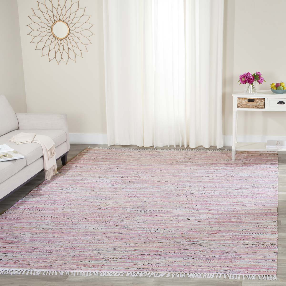 Safavieh Rag 125 Rug, RAR125 - Light Pink / Multi