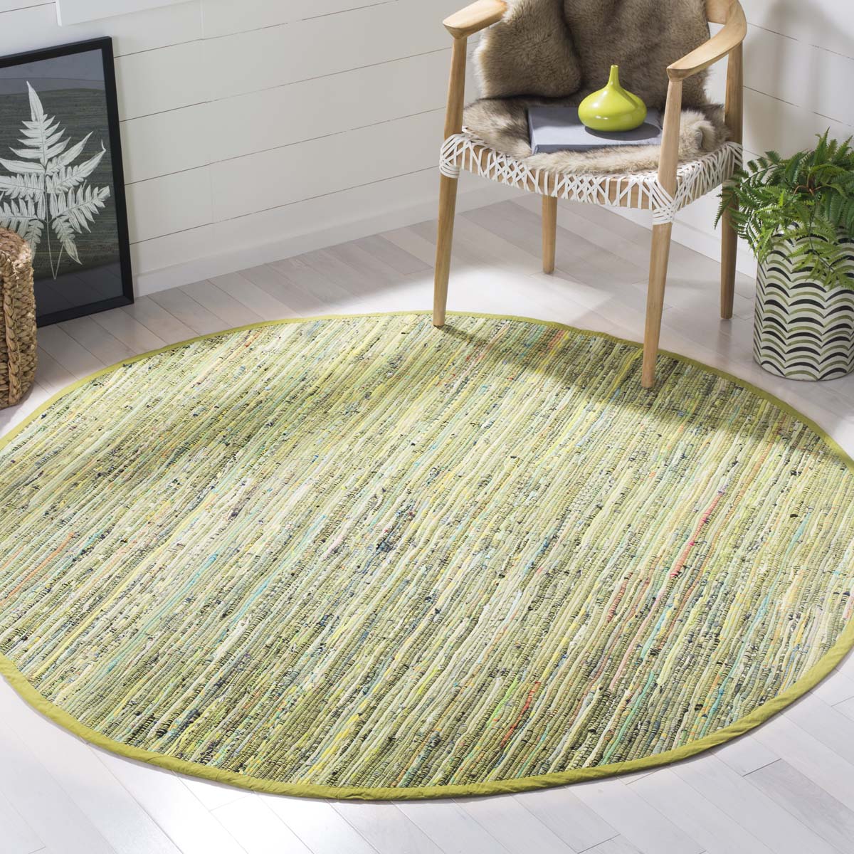 Safavieh Rag 127 Rug, RAR127 - Light Green / Multi