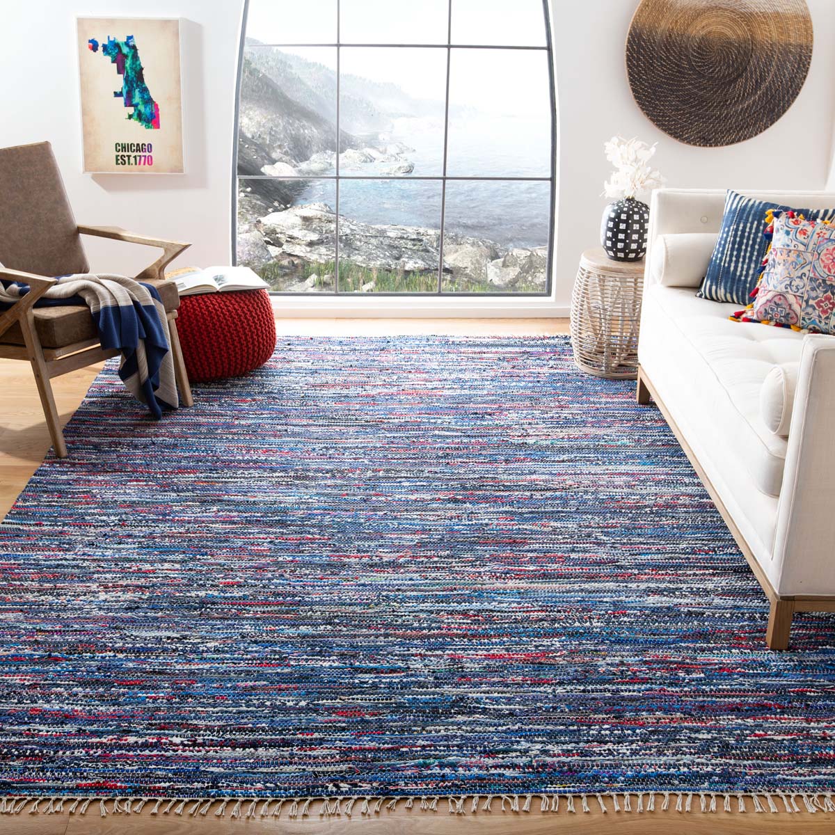 Safavieh Rag 128 Rug, RAR128 - Blue / Multi