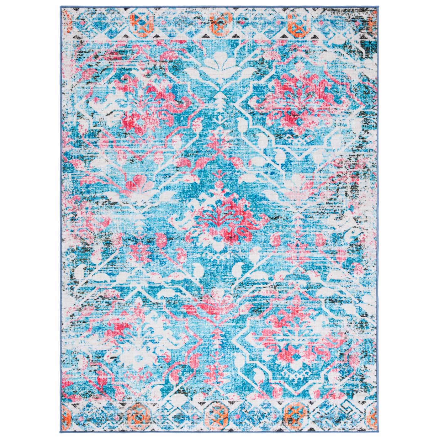 Safavieh Riviera Machine Washable 117 Rug, RIV117 - Light Blue / Pink