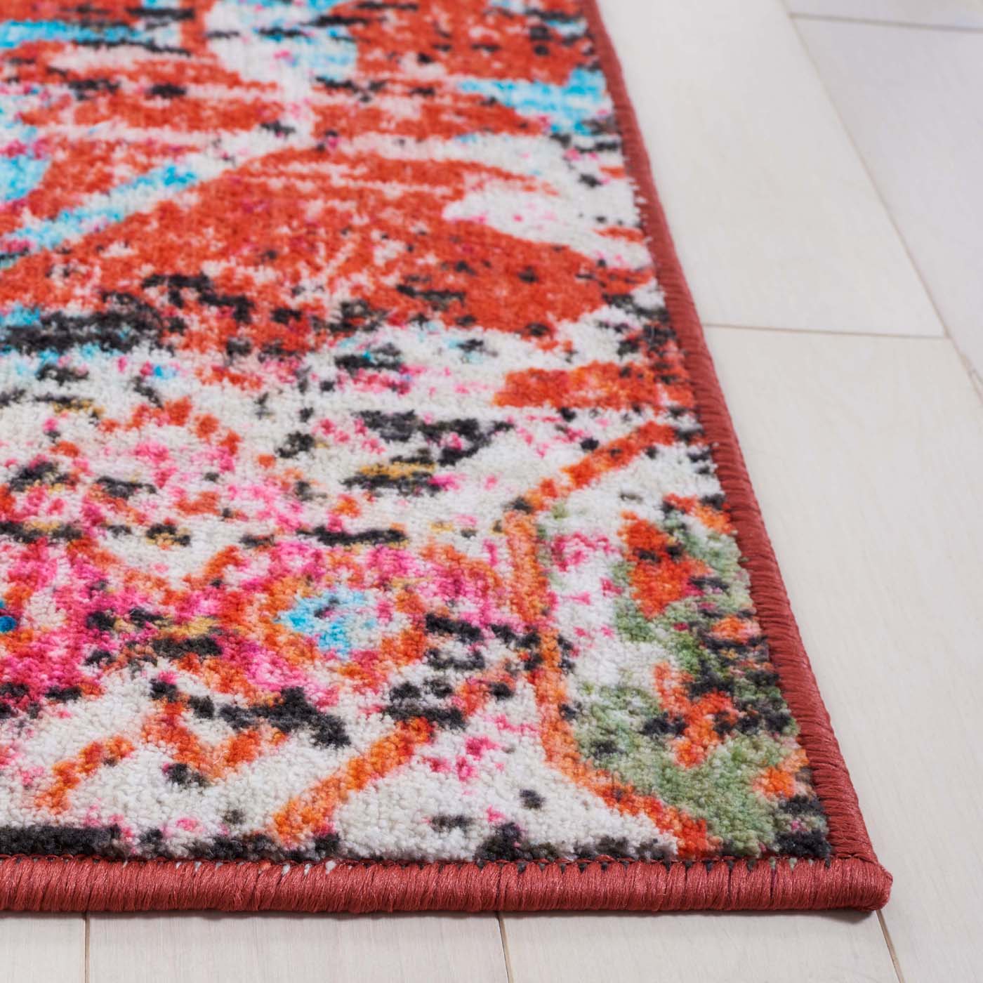 Safavieh Riviera Machine Washable 117 Rug, RIV117 - Orange / Light Blue