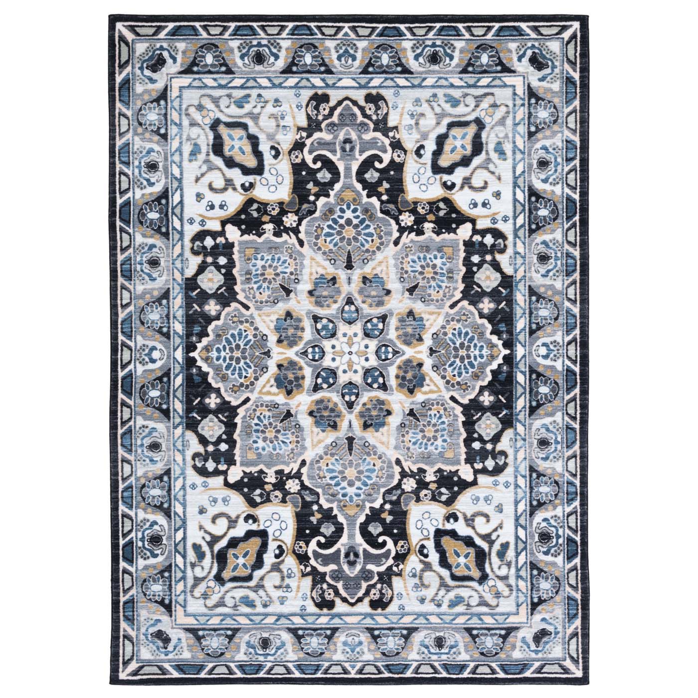 Safavieh Riviera Machine Washable 155 Rug, RIV155 - Grey / Light Blue