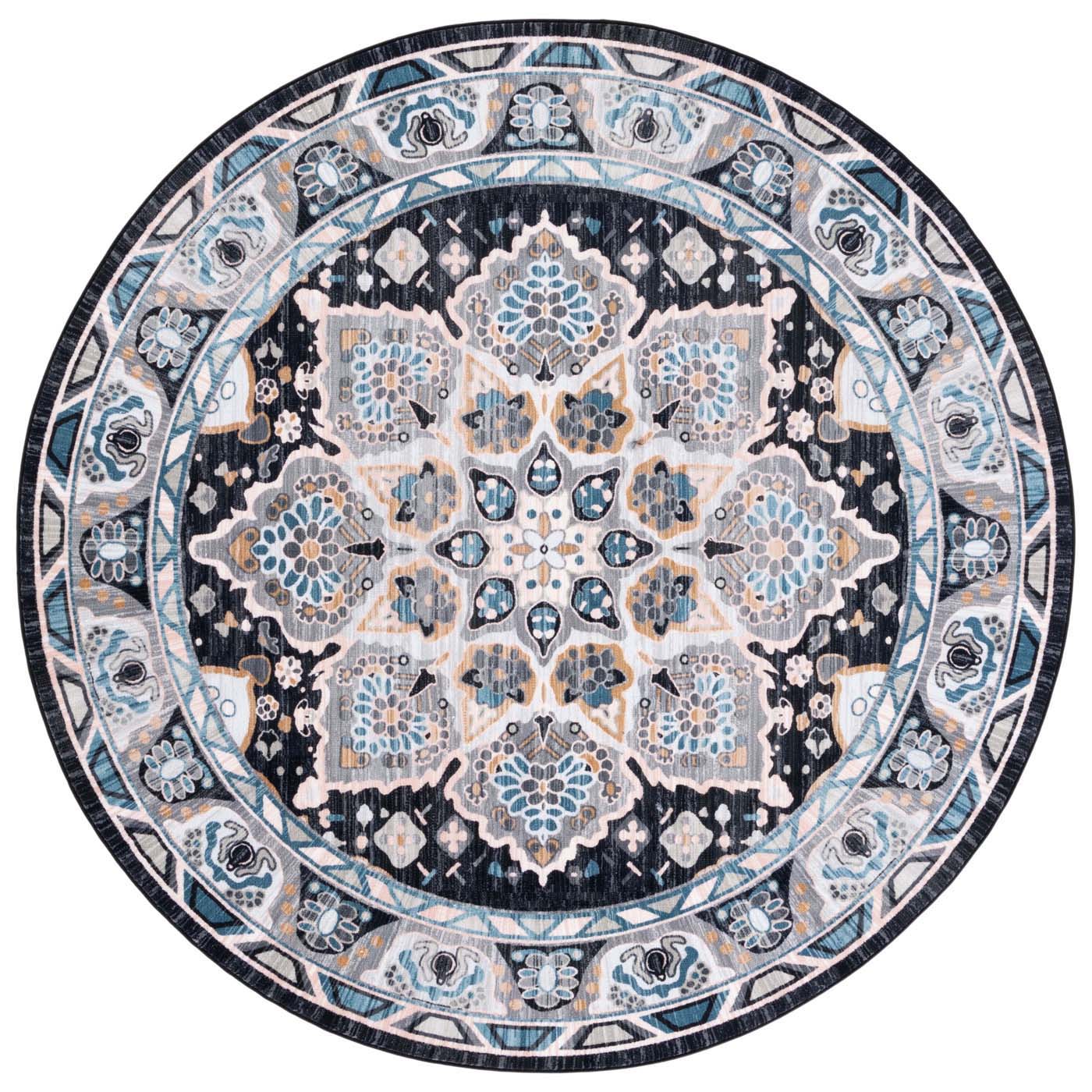 Safavieh Riviera Machine Washable 155 Rug, RIV155 - Grey / Light Blue