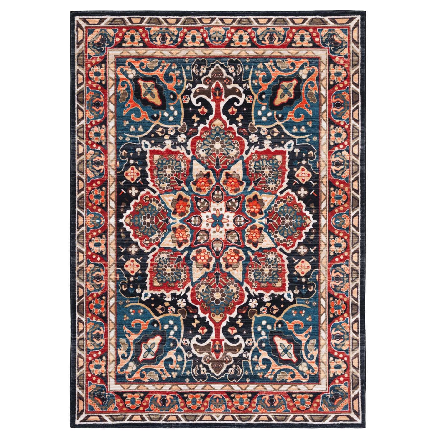 Safavieh Riviera Machine Washable 155 Rug, RIV155 - Red / Navy