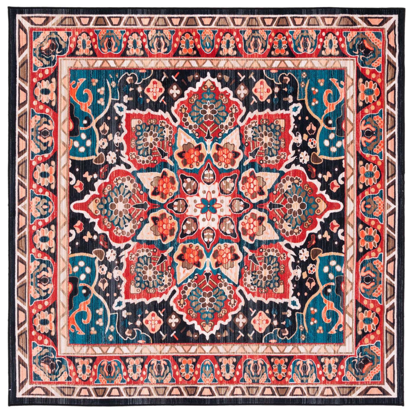 Safavieh Riviera Machine Washable 155 Rug, RIV155 - Red / Navy