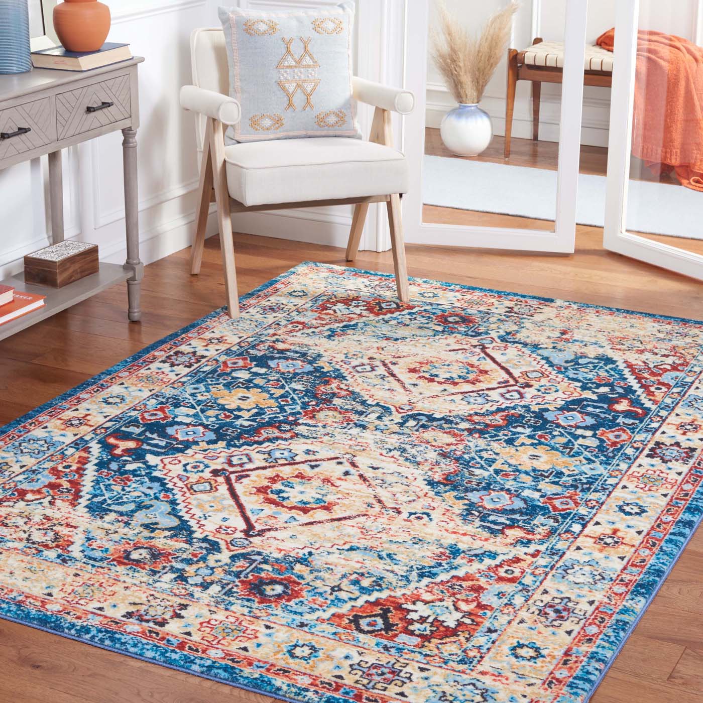 Safavieh Riviera Machine Washable 157 Rug, RIV157 - Blue / Gold