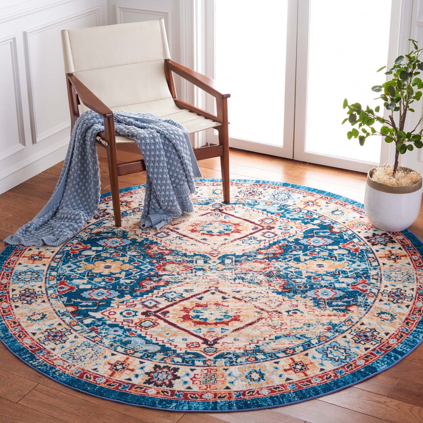 Safavieh Riviera Machine Washable 157 Rug, RIV157 - Blue / Gold