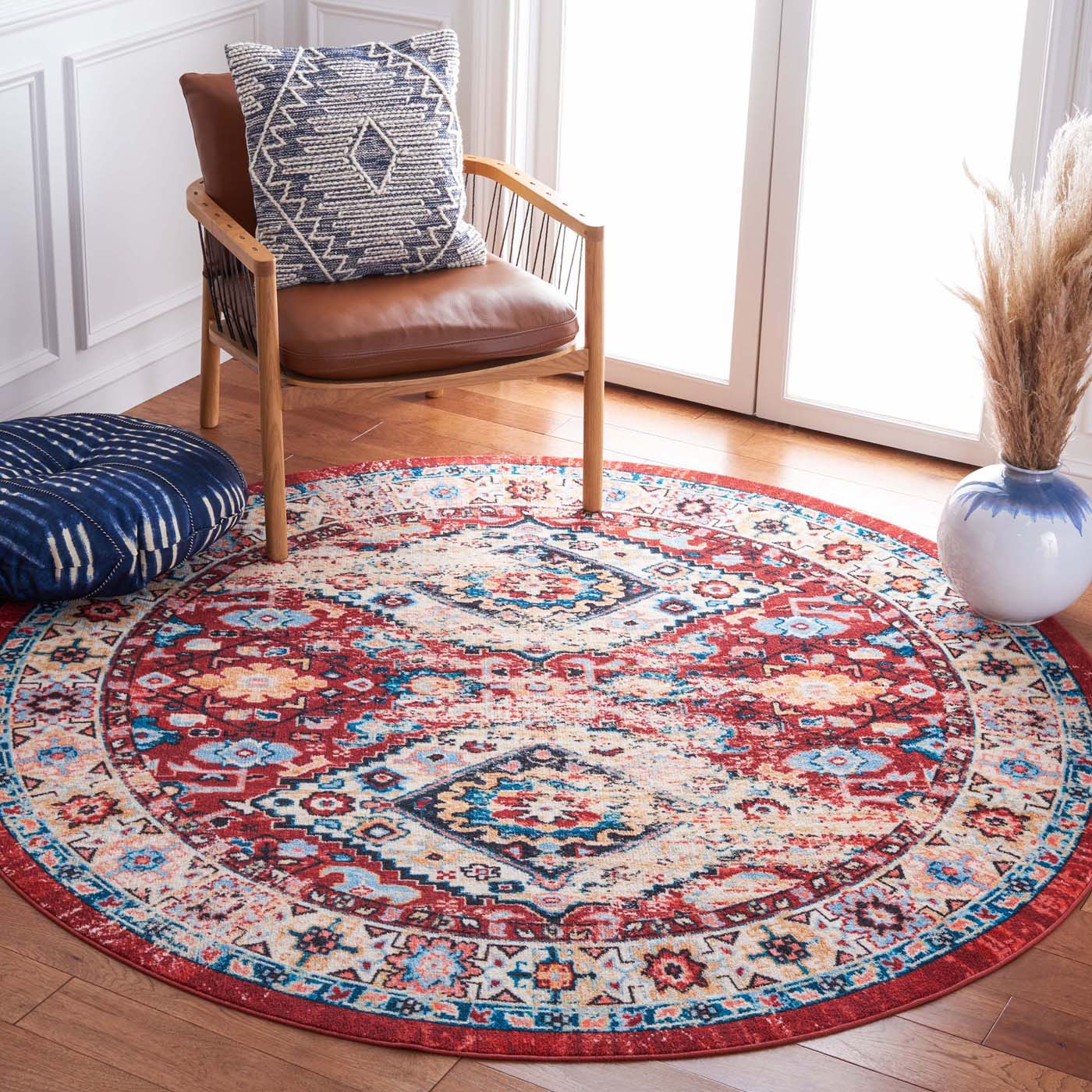 Safavieh Riviera Machine Washable 157 Rug, RIV157 - Red / Blue