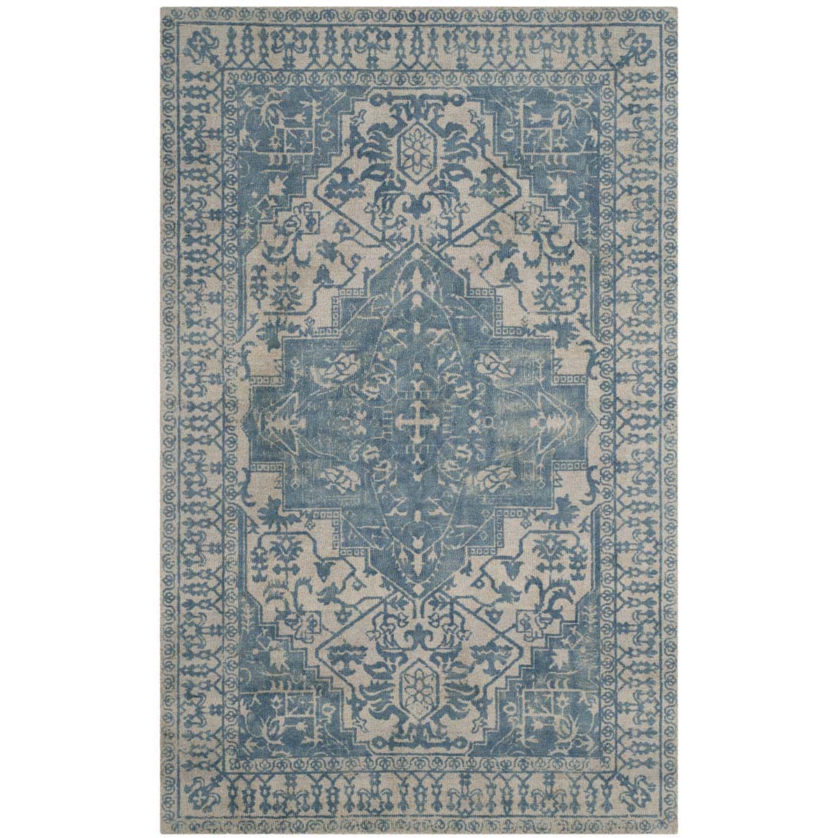 Safavieh Restoration Vintage 421 Rug, RVT421 - Ivory / Turquoise