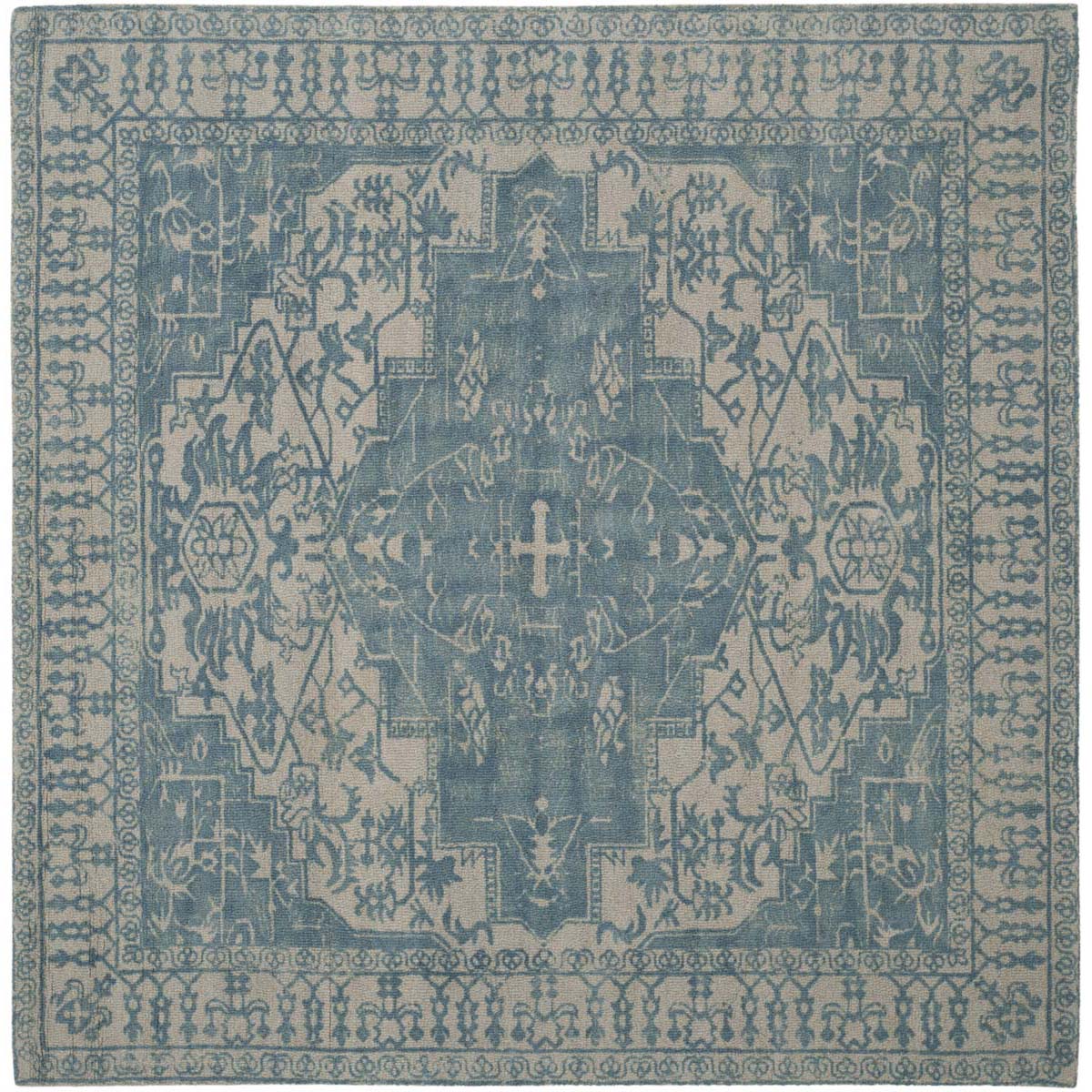 Safavieh Restoration Vintage 421 Rug, RVT421 - Ivory / Turquoise