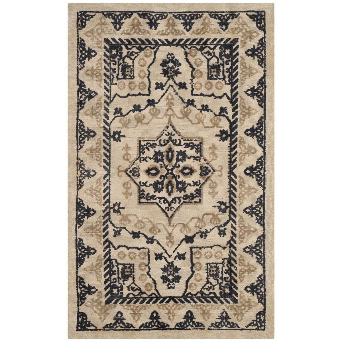 Safavieh Restoration Vintage 424 Rug, RVT424 - Ivory / Charcoal