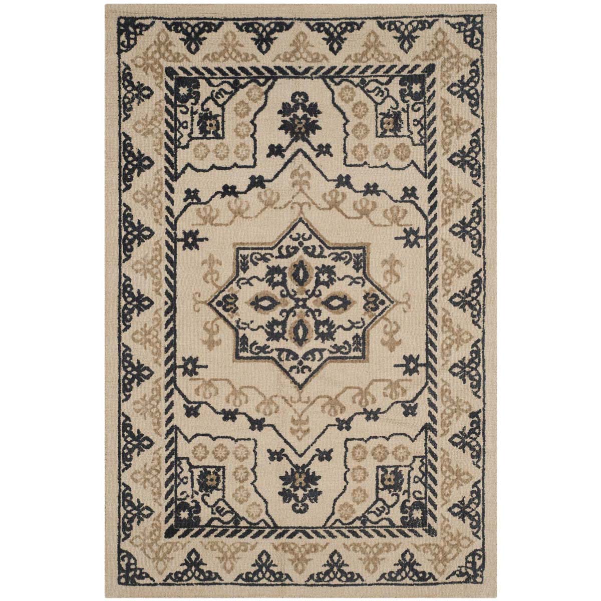 Safavieh Restoration Vintage 424 Rug, RVT424 - Ivory / Charcoal