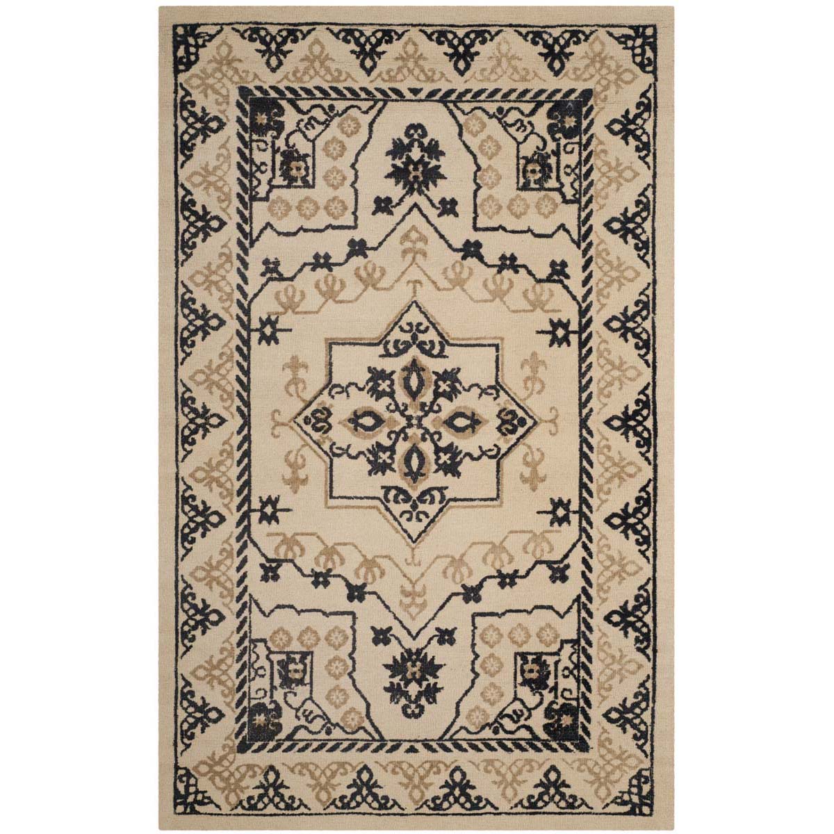 Safavieh Restoration Vintage 424 Rug, RVT424 - Ivory / Charcoal