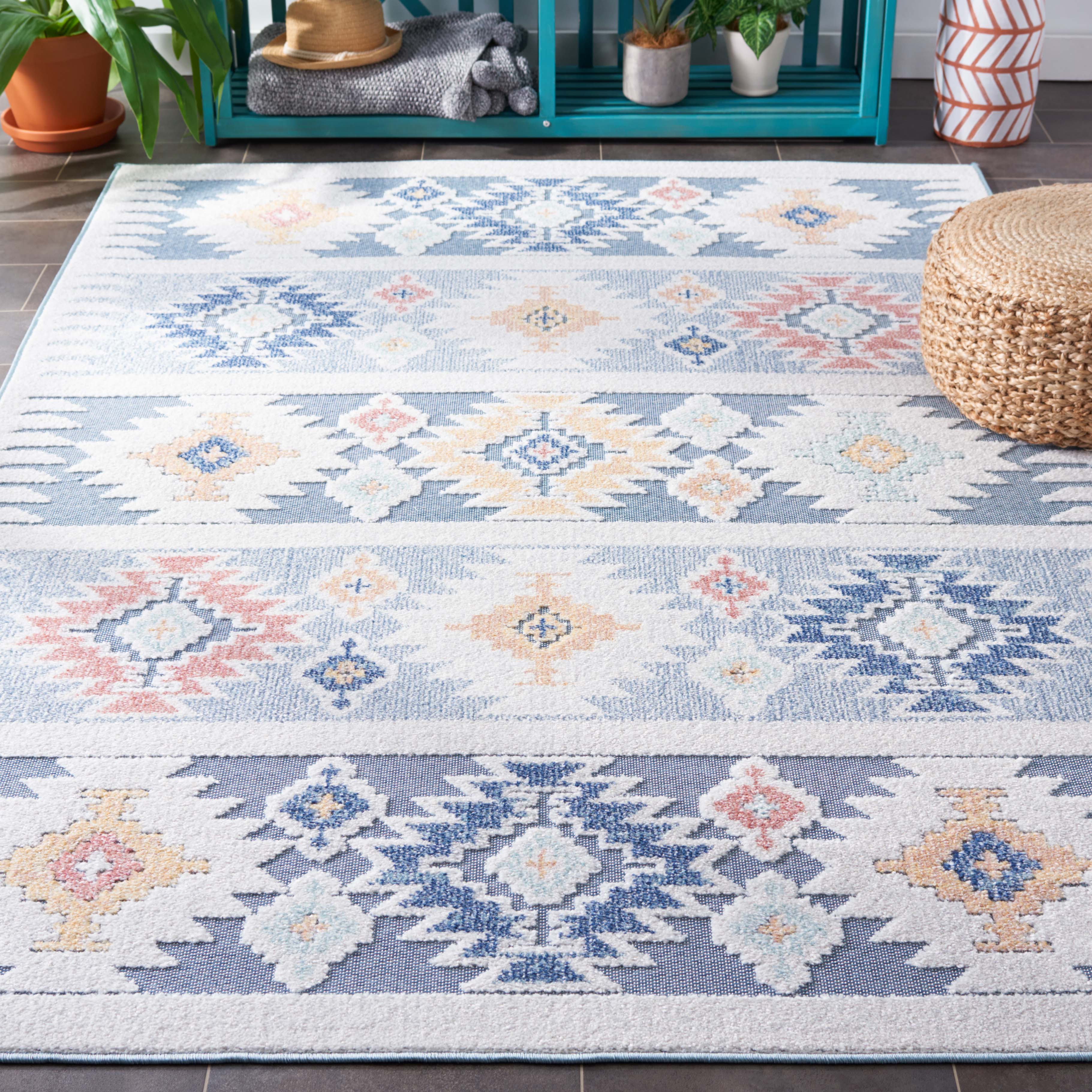 Safavieh Sarasota 114 Rug, SAR114 - Light Blue / Grey