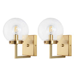 Satin Brass/Clear (Set of 2) - Satin Brass/Clear (Set of 2)