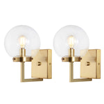 Satin Brass/Clear (Set of 2) - Satin Brass/Clear (Set of 2)