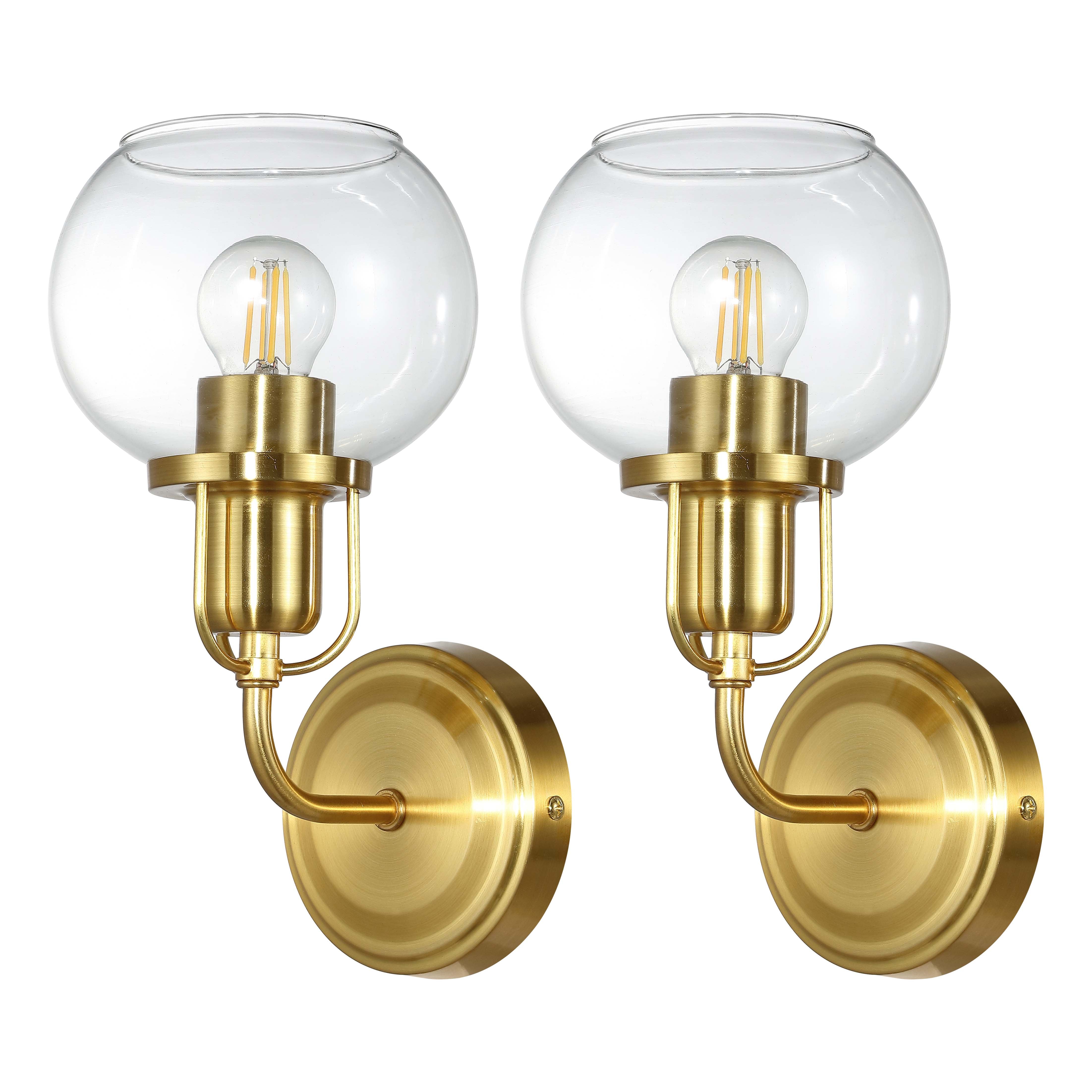 Satin Brass/Clear (Set of 2) - Satin Brass/Clear (Set of 2)