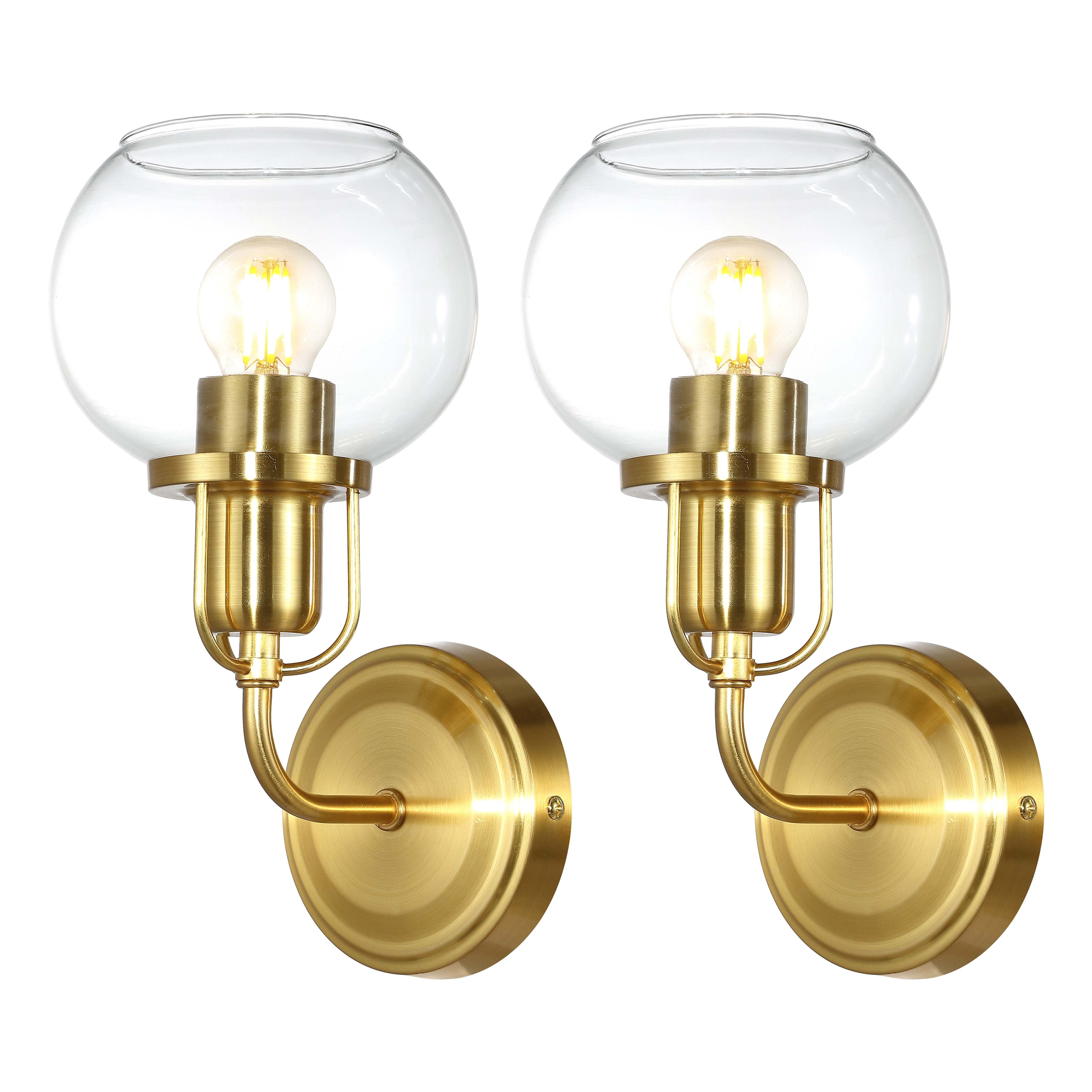 Satin Brass/Clear (Set of 2) - Satin Brass/Clear (Set of 2)