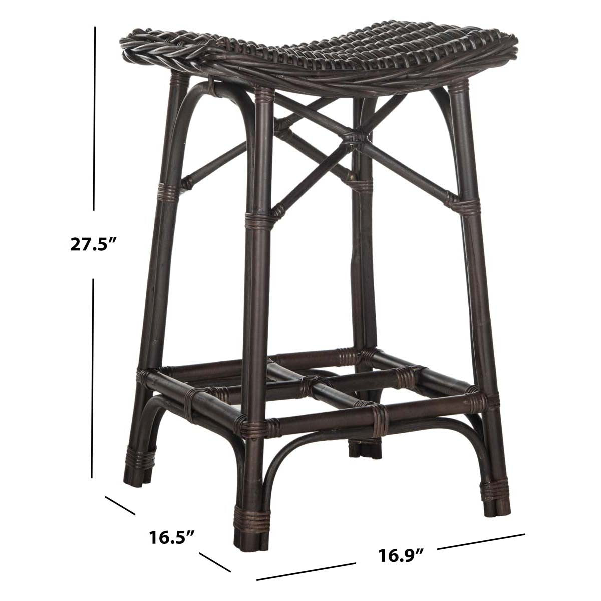 Safavieh Amara Wicker Bar Stool , SEA7012 - Brown