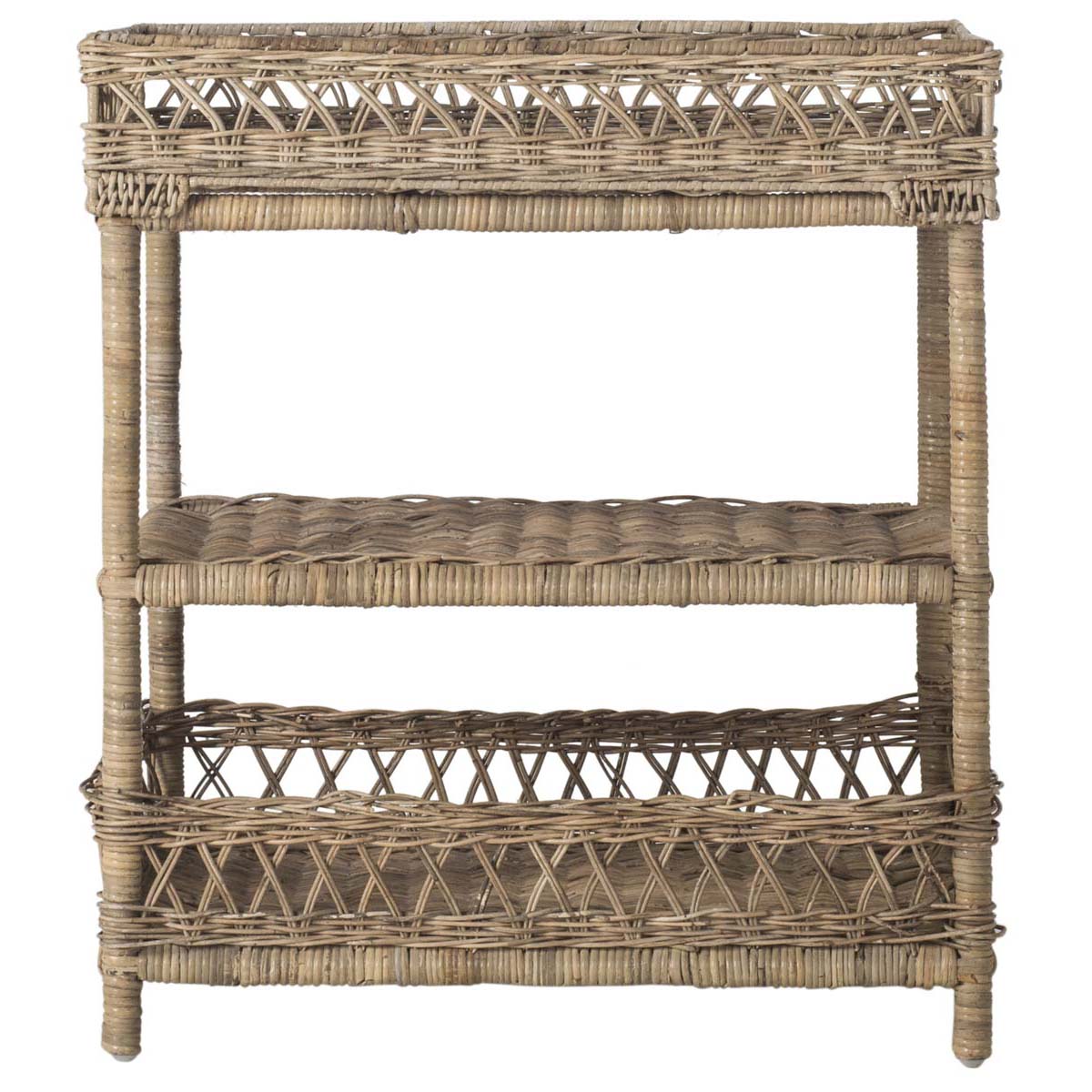 Safavieh Ajani Wicker 3 Tier Accent Table , SEA7026 - Grey