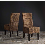 Safavieh Avita 18''H Wicker Dining Chair, SEA8012 - Natural (Set of 2)
