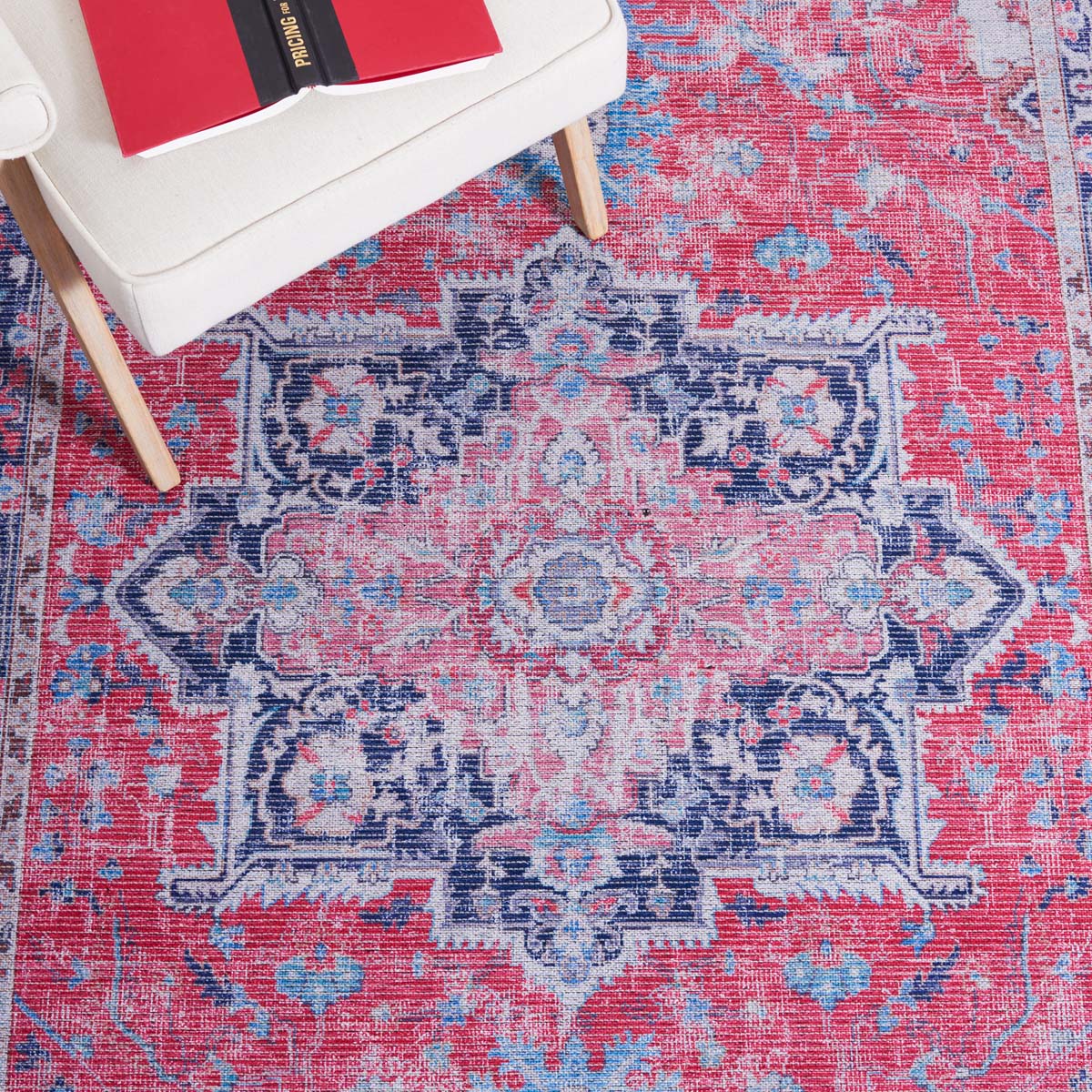 Safavieh Serapi Machine Washable 323 Rug, SEP323 - Red / Navy