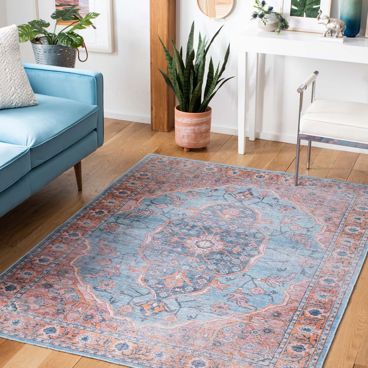 Safavieh Serapi Machine Washable 540 Rug, SEP540 - Blue / Orange