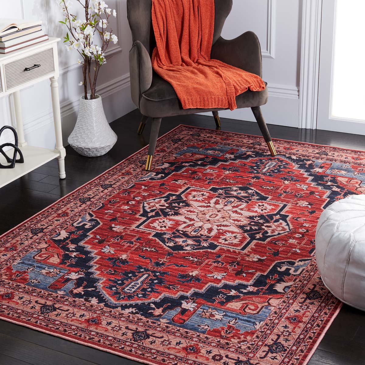 Safavieh Serapi Machine Washable 557 Rug, SEP557 - Red / Beige