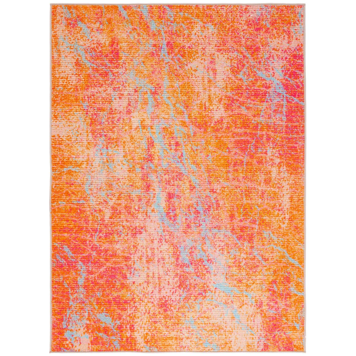 Safavieh Sequoia Machine Washable 152 Rug, SEQ152 - Orange / Light Blue