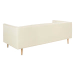 Safavieh Couture Carmina Channeled Leather Sofa - Light Beige