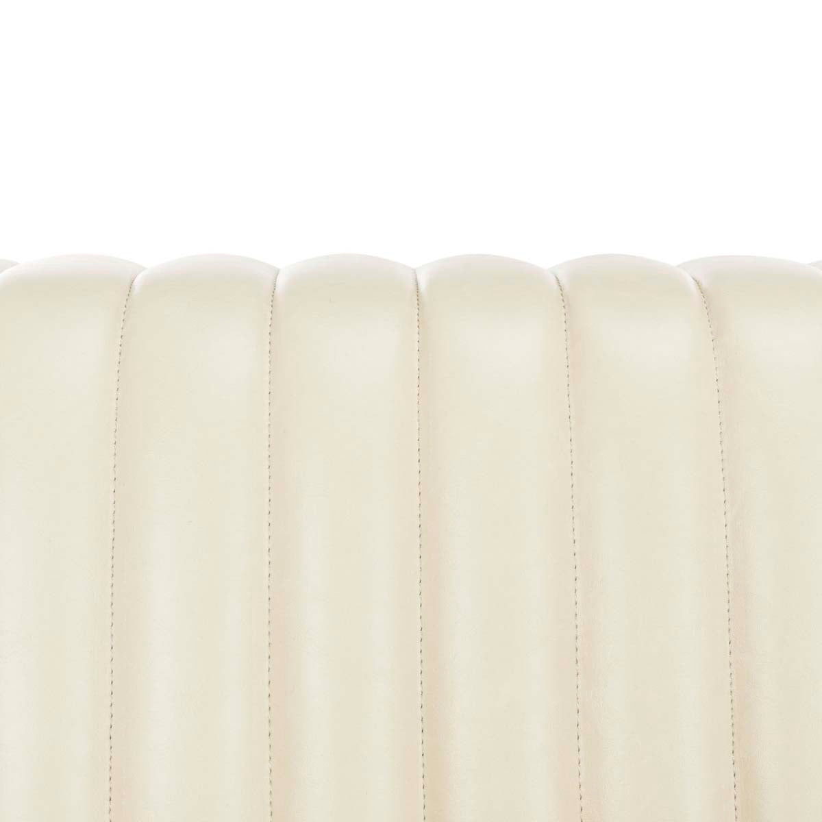 Safavieh Couture Carmina Channeled Leather Sofa - Light Beige