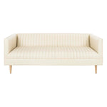 Safavieh Couture Carmina Channeled Leather Sofa - Light Beige