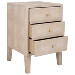 Safavieh Couture Delana Faux Shagreen Nightstand - Beige