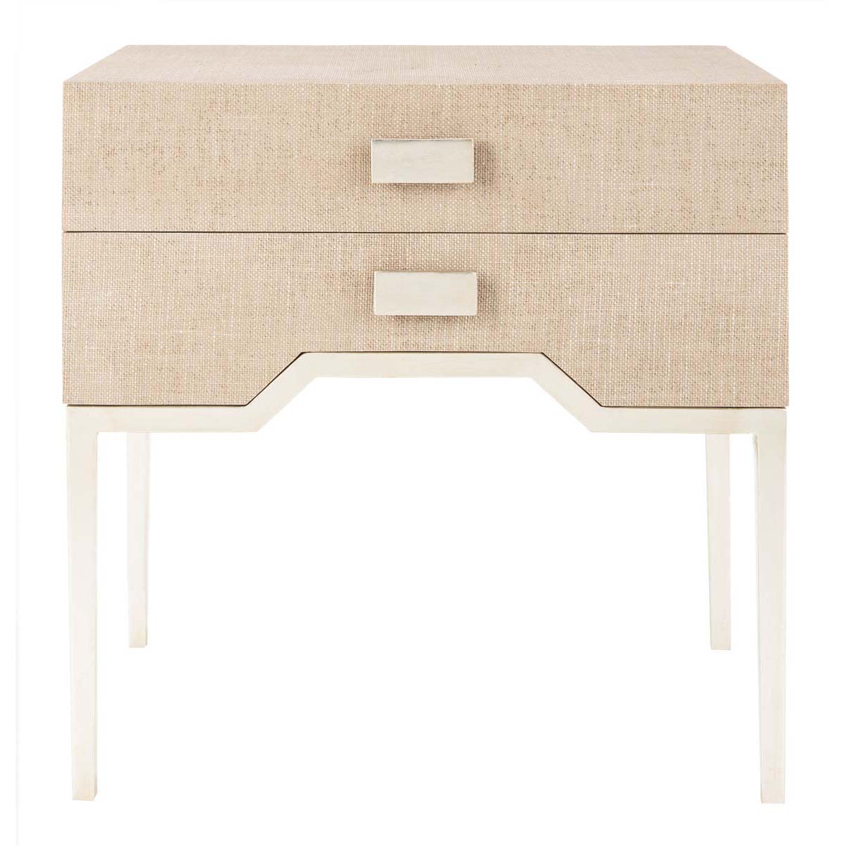 Safavieh Couture Micah Faux Raffia 2 Drawer Nightstand - Beige