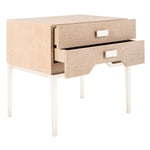 Safavieh Couture Micah Faux Raffia 2 Drawer Nightstand - Beige