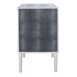 Safavieh Couture Tammy 1 Drawer Faux Shagreen Nightstand - Black / Silver