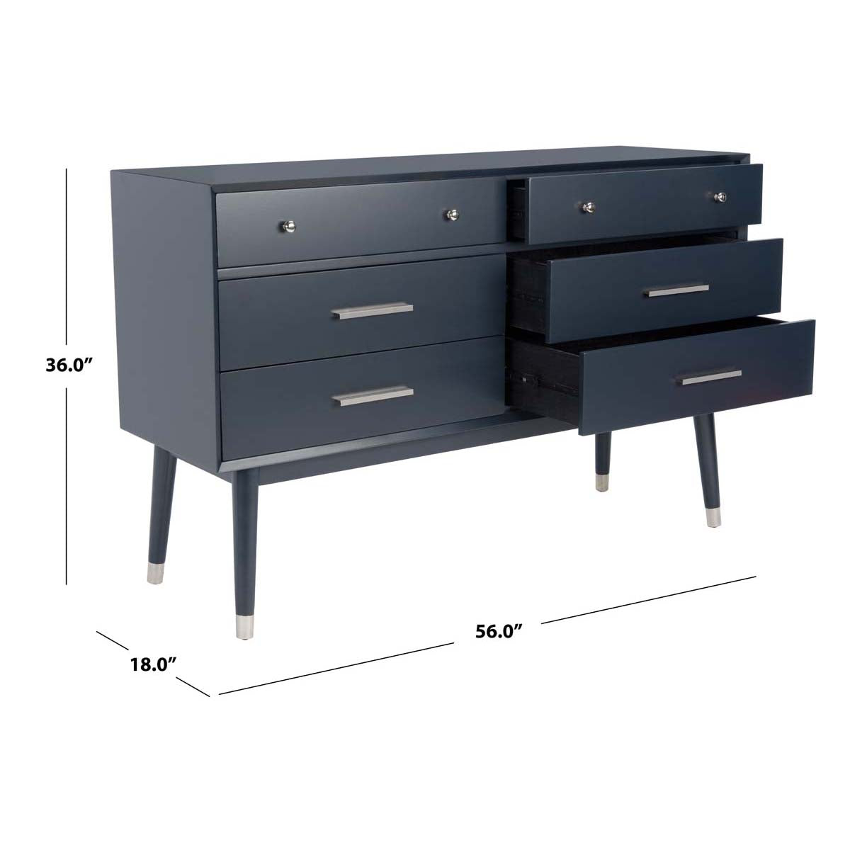 Safavieh Couture Madden Retro Dresser - Navy / Silver